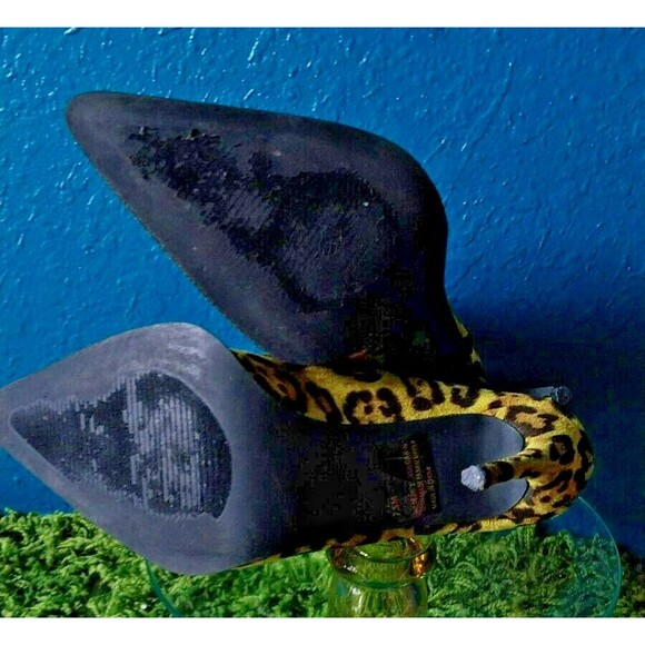 Green leopard print mule heel w/rhinestone accents Size 7.5 Fashion Nova - Picture 5 of 7